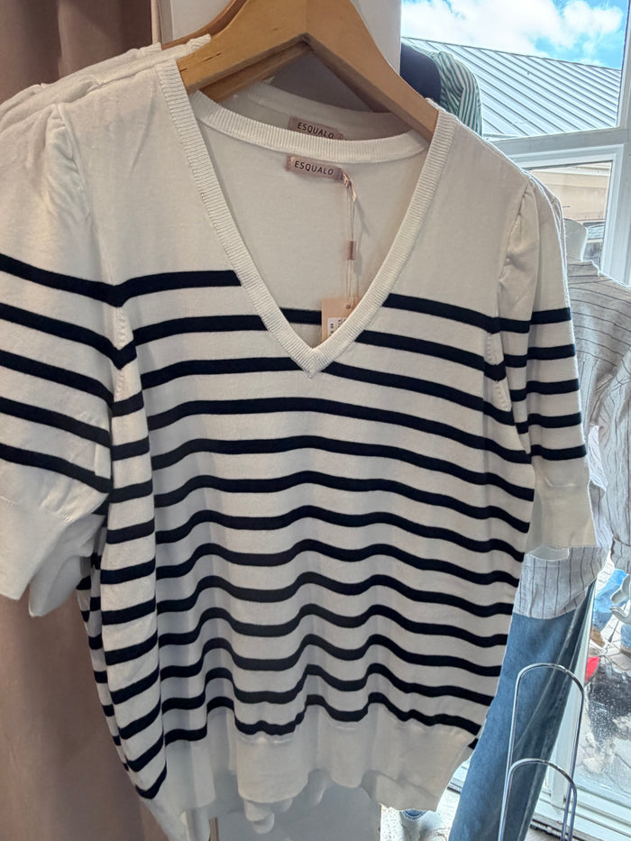 ESQUALO Sweater sive stripe keit