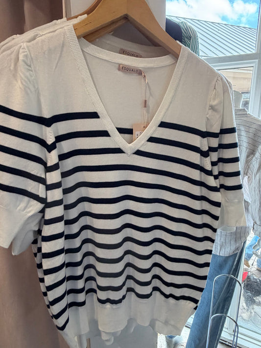 ESQUALO Sweater sive stripe keit