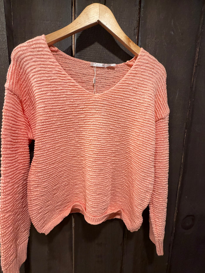ESQUALO Sweater v/neck tape yam KNIT SWEATER