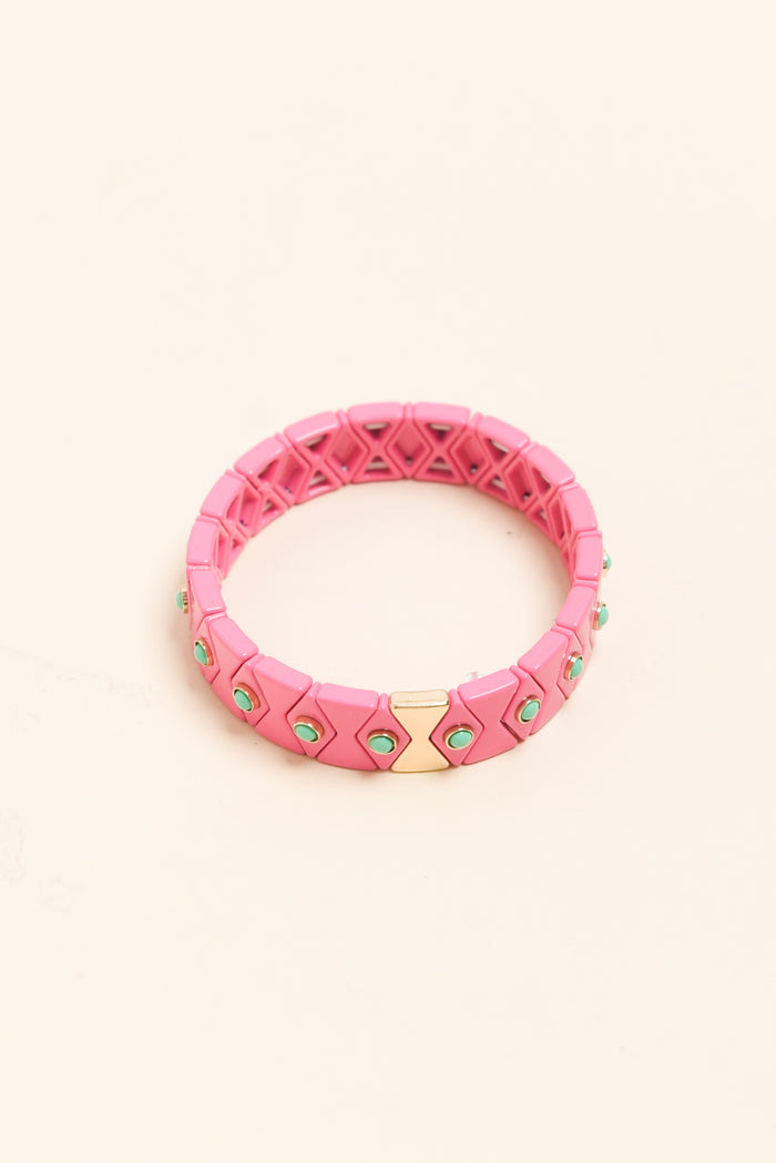 Eva Pink Beaded Bracelet