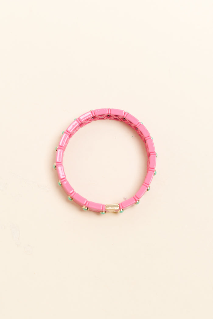 Eva Pink Beaded Bracelet