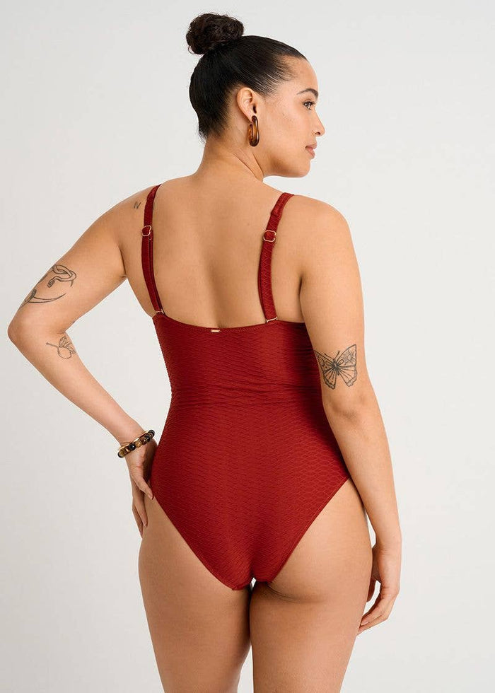 EVERYDAY SUNDAY Textured Full Cup One-Piece with Ring