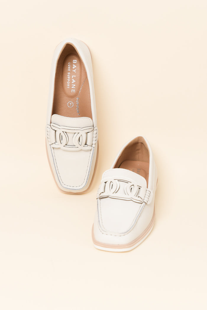 Felix Grey Leather Buckle Loafer