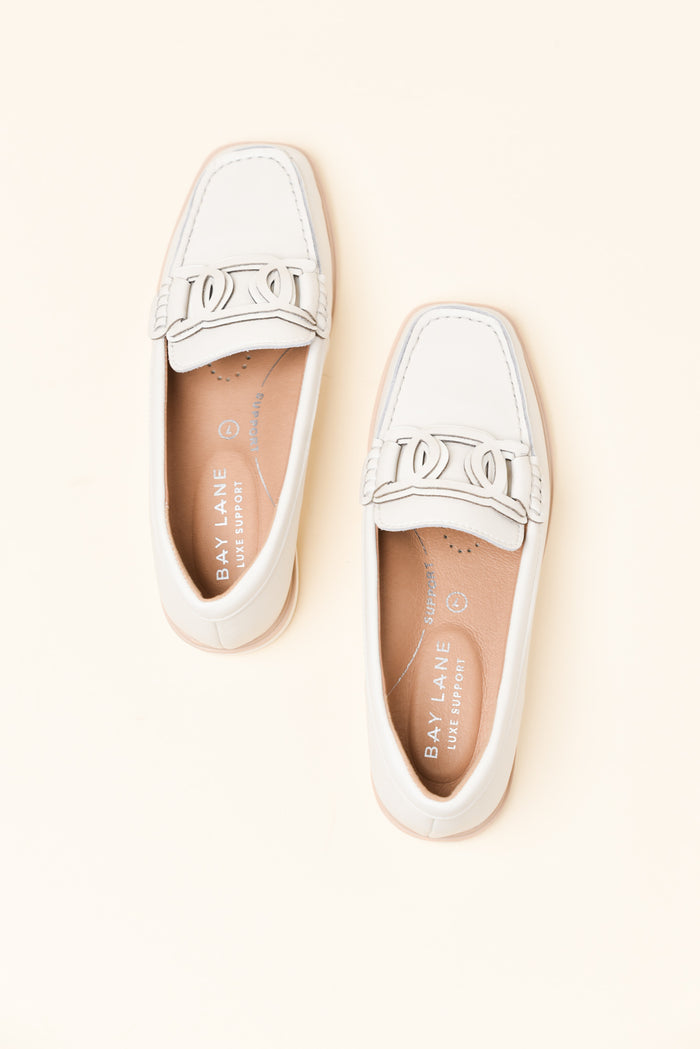 Felix Grey Leather Buckle Loafer