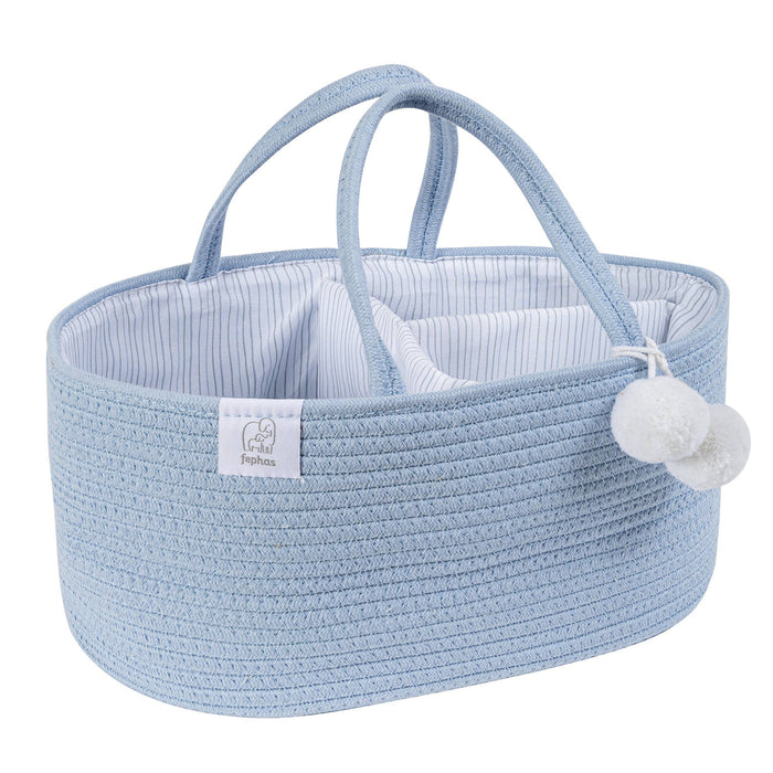 FEPHAS Rope Diaper Caddy | Misty Blue