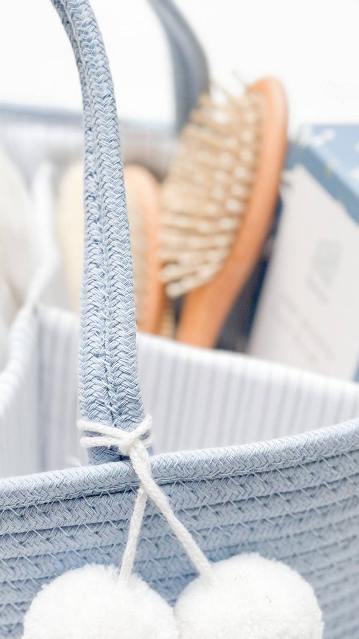 FEPHAS Rope Diaper Caddy | Misty Blue