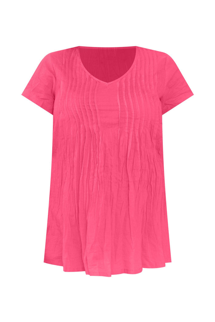 Fia Hot Pink Crinkle Cotton Top,ghost-mani
