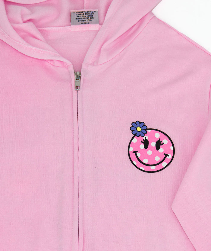 Firehouse Girls Polka Dot Smiley Zip Hoodie Girls Casual Tops Firehouse