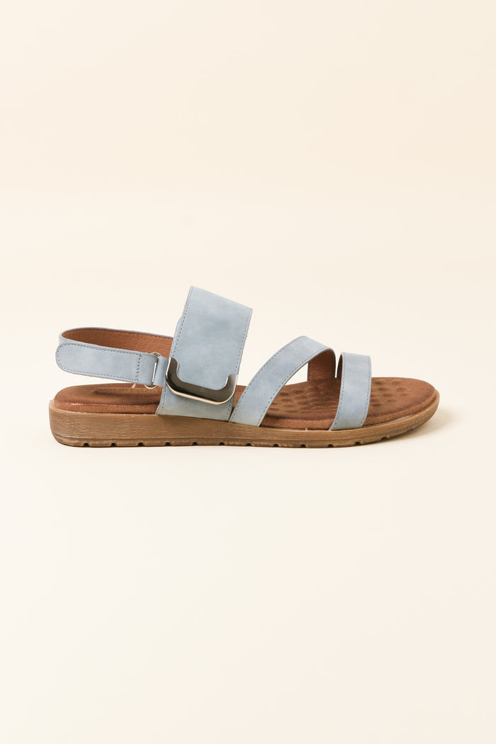 Flinders Light Blue Velcro Sandal