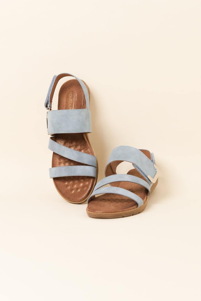 Flinders Light Blue Velcro Sandal
