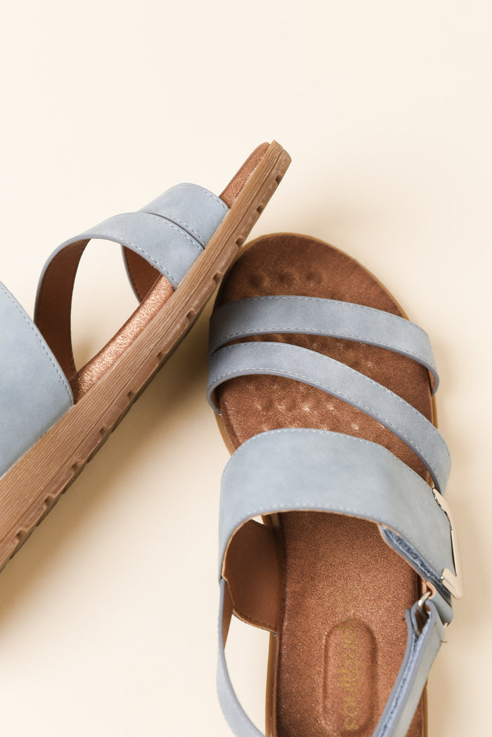 Flinders Light Blue Velcro Sandal