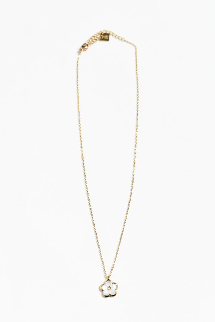 Flores Gold Plated Flower Necklace