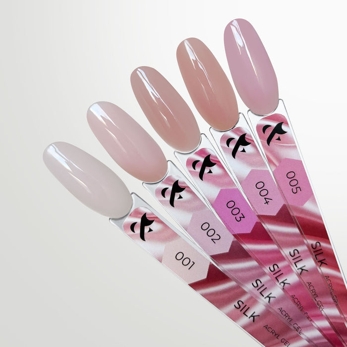 F.O.X Acryl Gel Silk — Nail Swatch Sticks (set of 5) swatches F.O.X