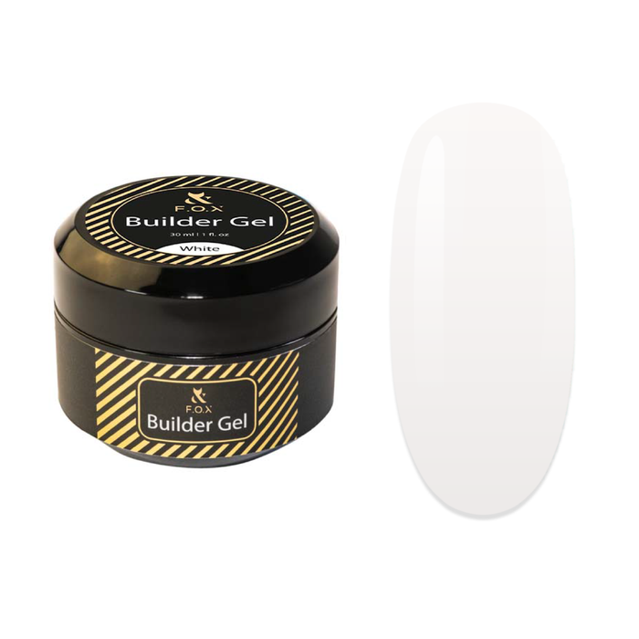 F.O.X Builder Gel (thick viscosity Hard Gel) Cover White, 30 ml builder gel F.O.X