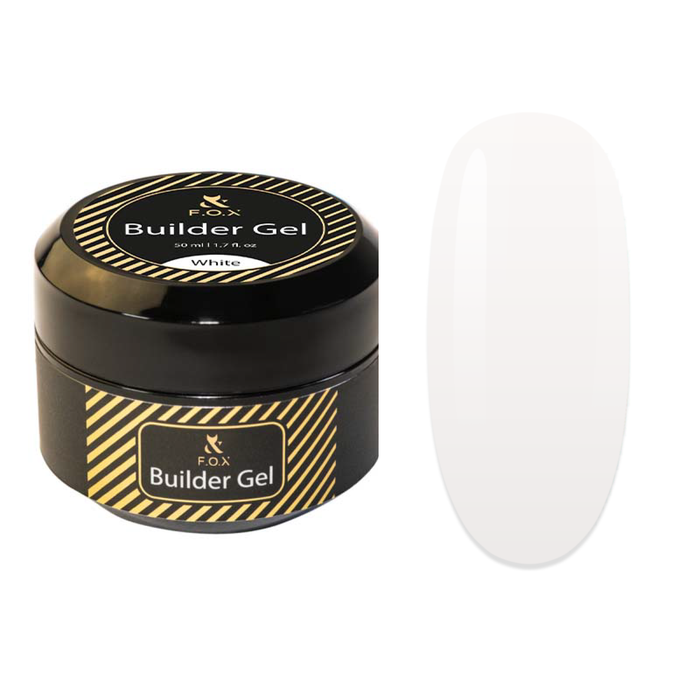 F.O.X Builder Gel (thick viscosity Hard Gel) Cover White, 50 ml builder gel F.O.X