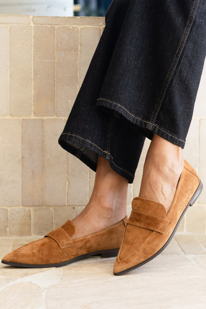 France Tan Suede Loafer