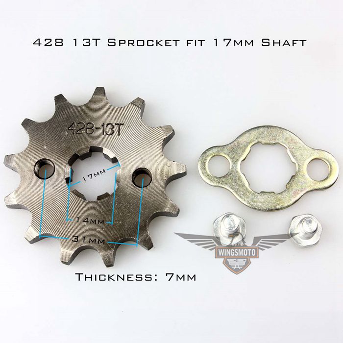 Front Sprocket 17mm 428 Size 13 Teeth
