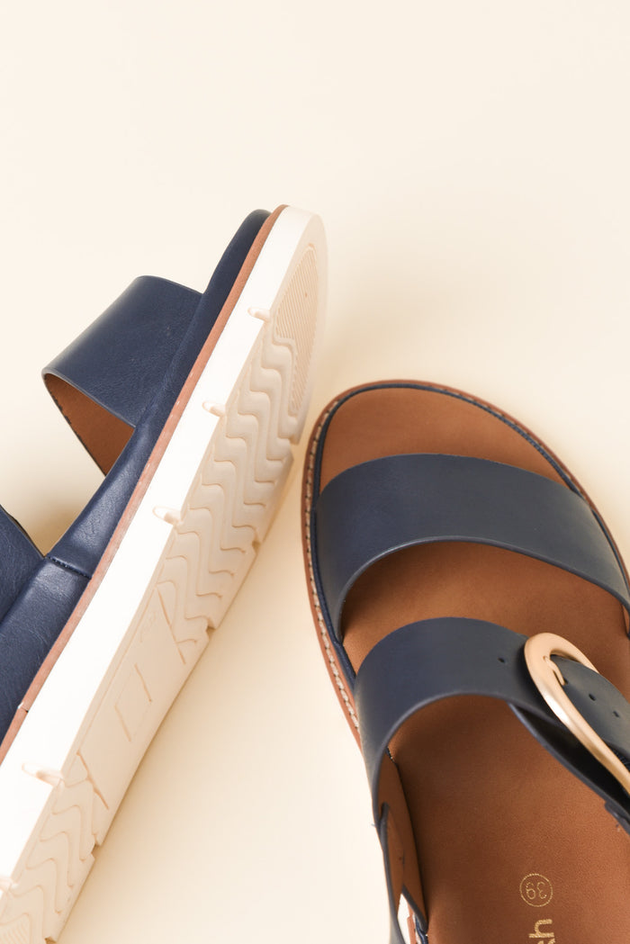 Garie Navy Buckle Sandal