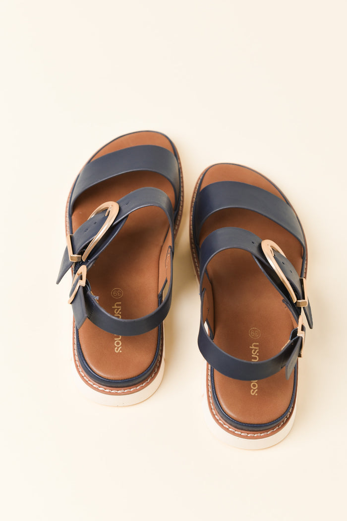 Garie Navy Buckle Sandal