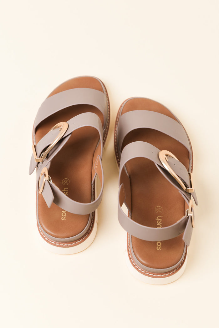 Garie Taupe Buckle Sandal
