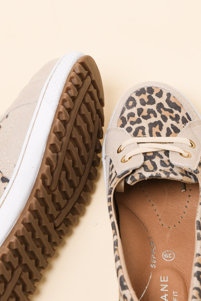 Garland Taupe Leopard Leather Loafer Sneaker