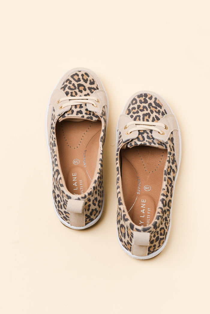 Garland Taupe Leopard Leather Loafer Sneaker