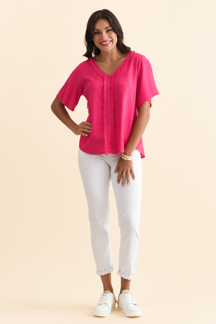 Georgio Hot Pink Linen Top