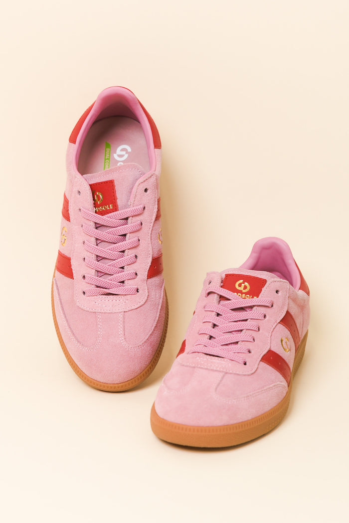 Parallel Pink Contrast Suede Sneaker