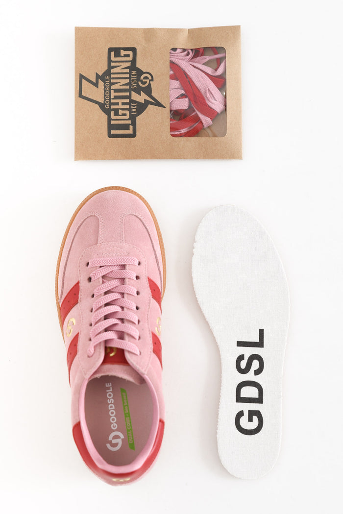 Parallel Pink Contrast Suede Sneaker