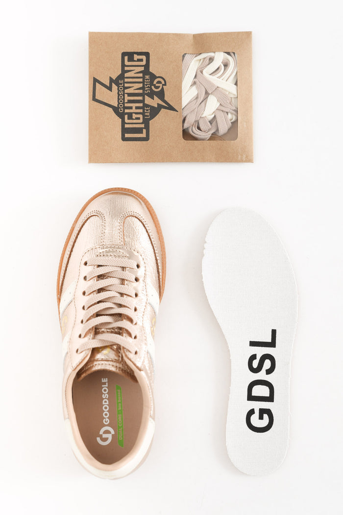 Parallel Rose Gold Contrast Leather Sneaker