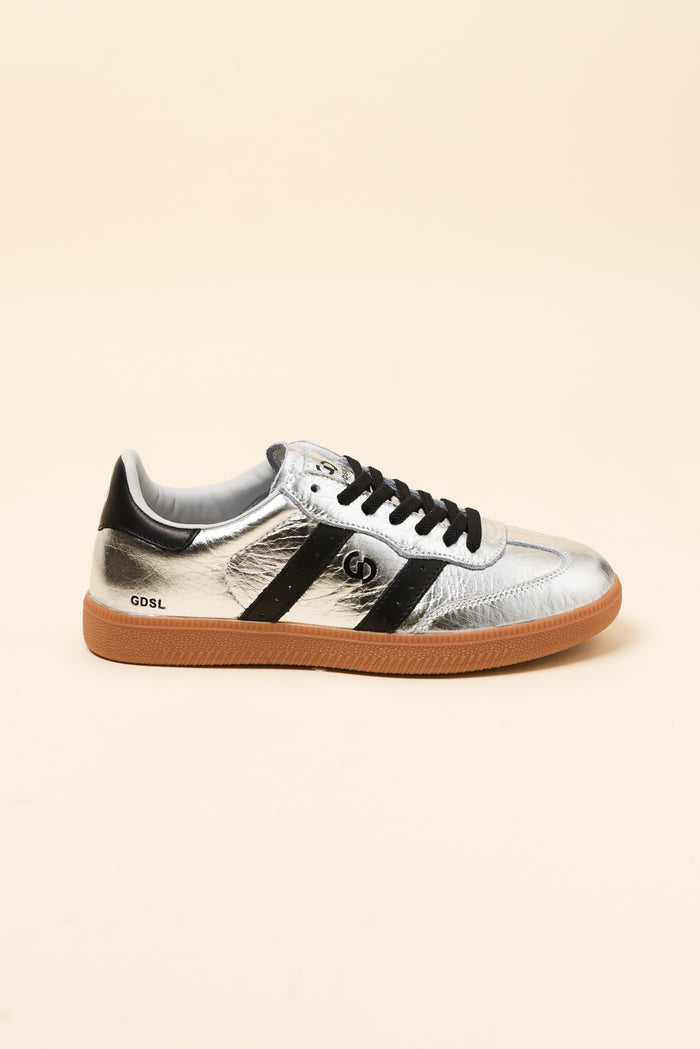 Parallel Silver Contrast Leather Sneaker