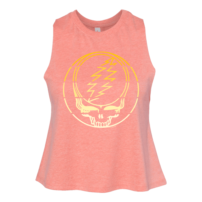 Grateful Dead Yellow Stripes Stealie Crop Racerback Tank