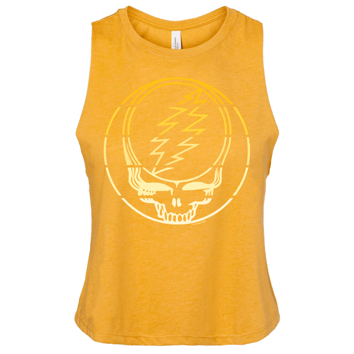 Grateful Dead Yellow Stripes Stealie Crop Racerback Tank