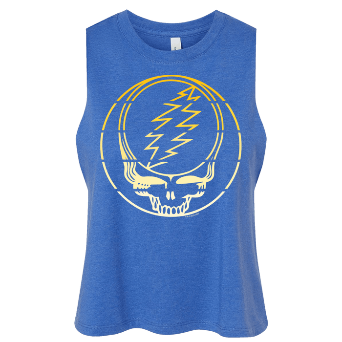Grateful Dead Yellow Stripes Stealie Crop Racerback Tank