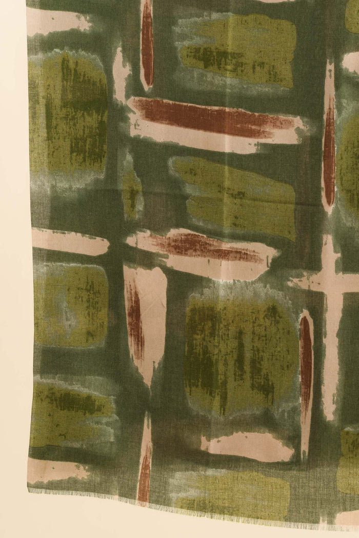 Gutha Green Abstract Scarf