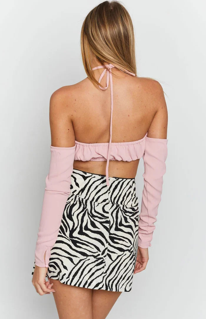 Harris Halter Fitted Top Pink