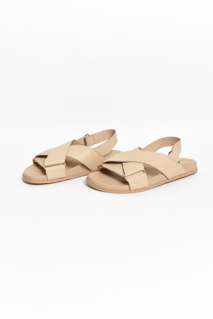 Haylow Stone Leather Crossover Sandal