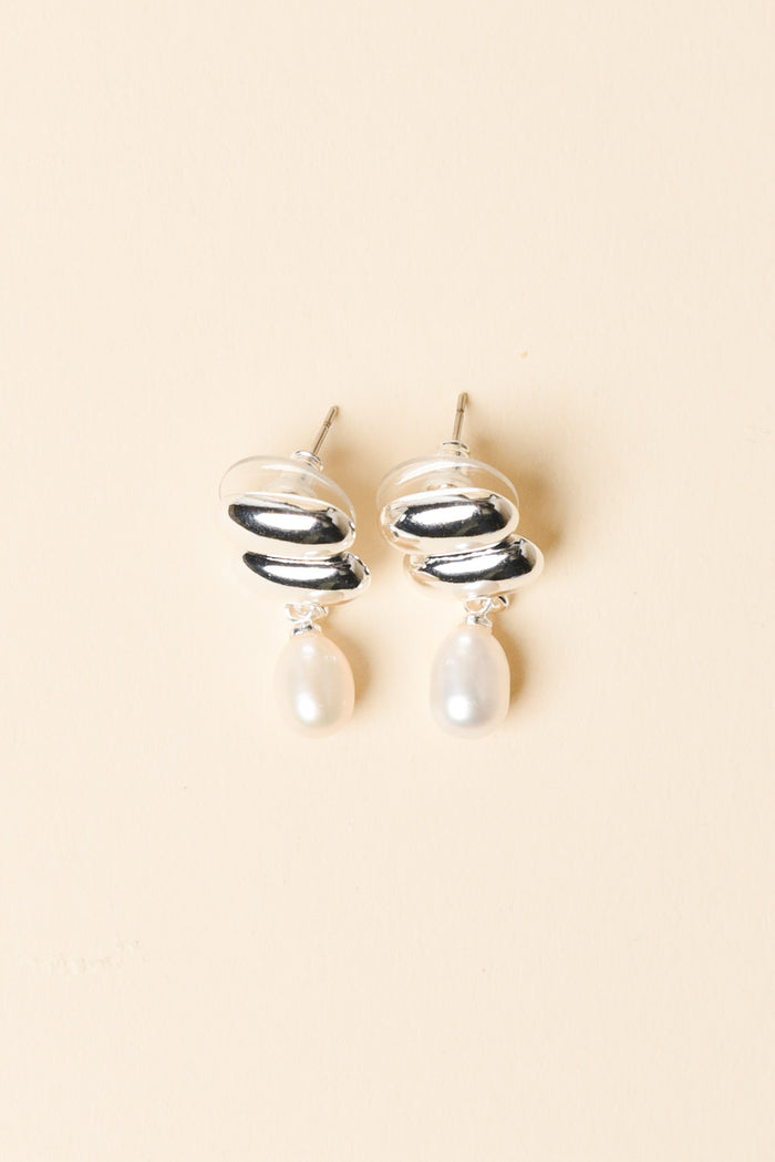 Heidi Silver Pearl Drop Earrings