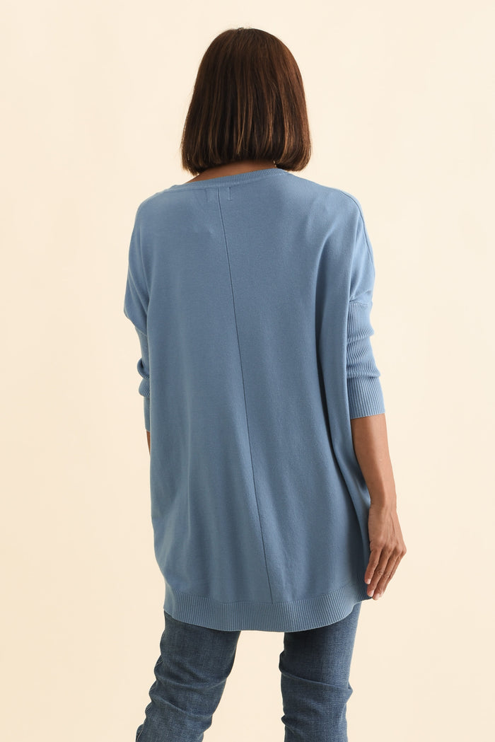 Helsinki Steel Knit Pocket Jumper,Brunette model,alt text|model:Cara