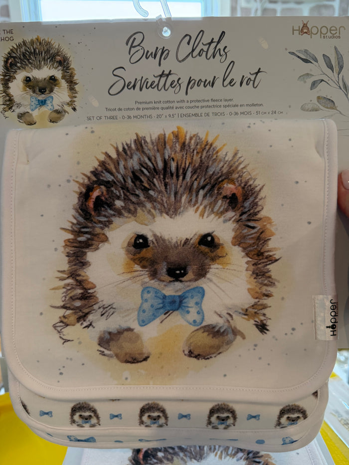 HENRIK THE HEDGEHOG BURP CLOTHS