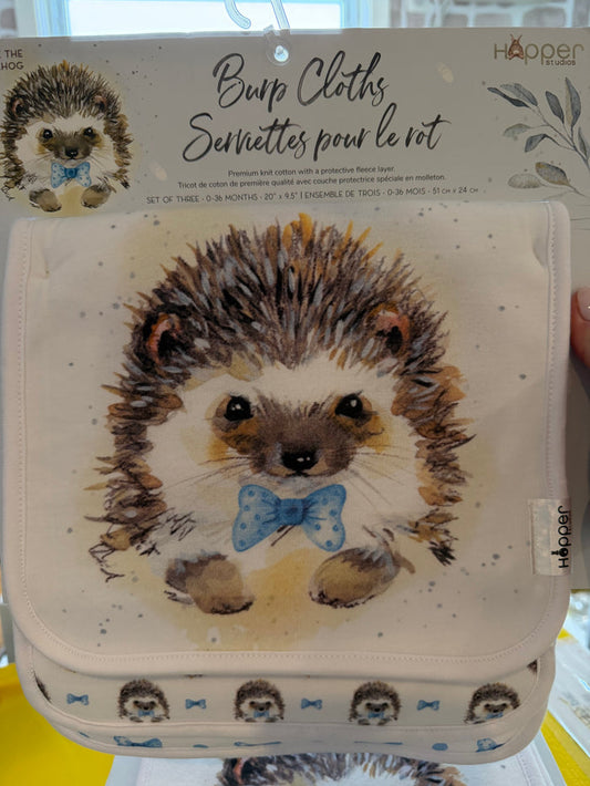 HENRIK THE HEDGEHOG BURP CLOTHS