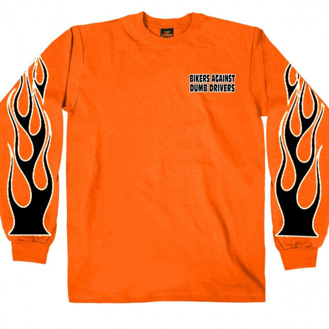 Hot Leathers Bikers Against Dumb Drivers Long Sleeve Safety Shirt