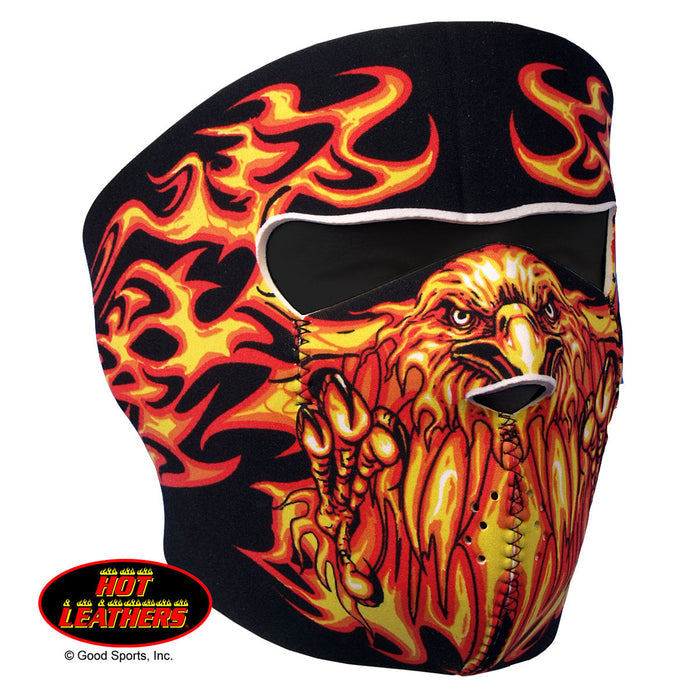 Hot Leathers Blazing Eagle Neoprene Face Mask Flaming Wings