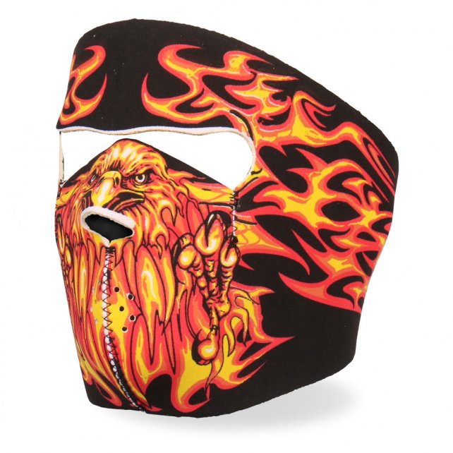 Hot Leathers Blazing Eagle Neoprene Face Mask Flaming Wings