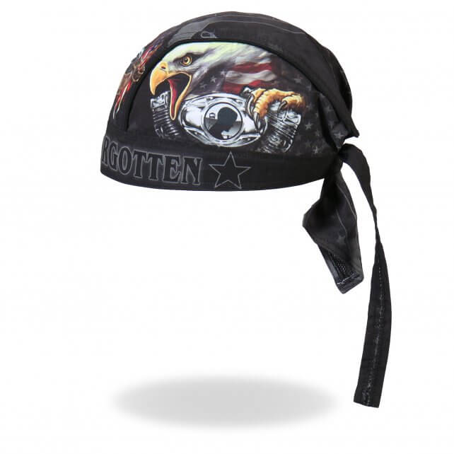 Hot Leathers Born Free Eagle POW Headwrap Premium Biker Du-Rag