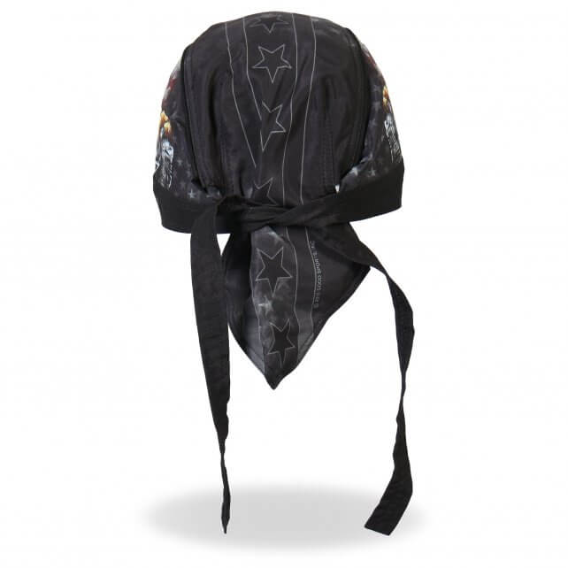 Hot Leathers Born Free Eagle POW Headwrap Premium Biker Du-Rag