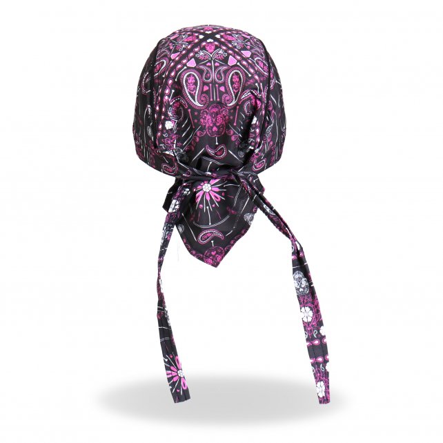 Hot Leathers Day of Dead Headwrap Paisley Sugar Skull Premium Du-Rag