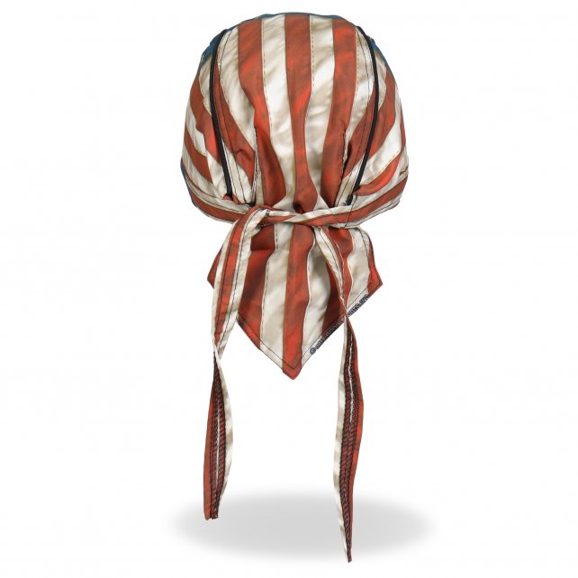 Hot Leathers Distressed American Flag Headwrap Premium Biker Du-Rag Doo Rag Cap
