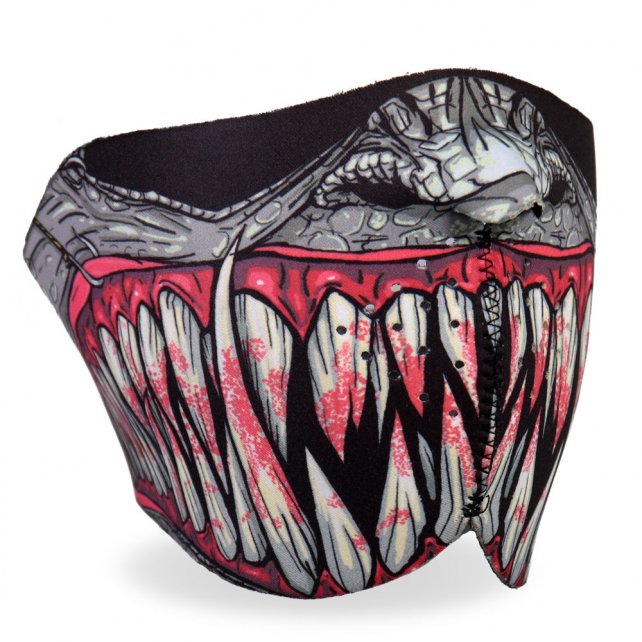Hot Leathers Fang Face Neoprene 1/2 Face Mask Reptile Hooks & Fangs facemask