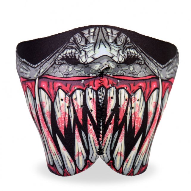 Hot Leathers Fang Face Neoprene 1/2 Face Mask Reptile Hooks & Fangs facemask